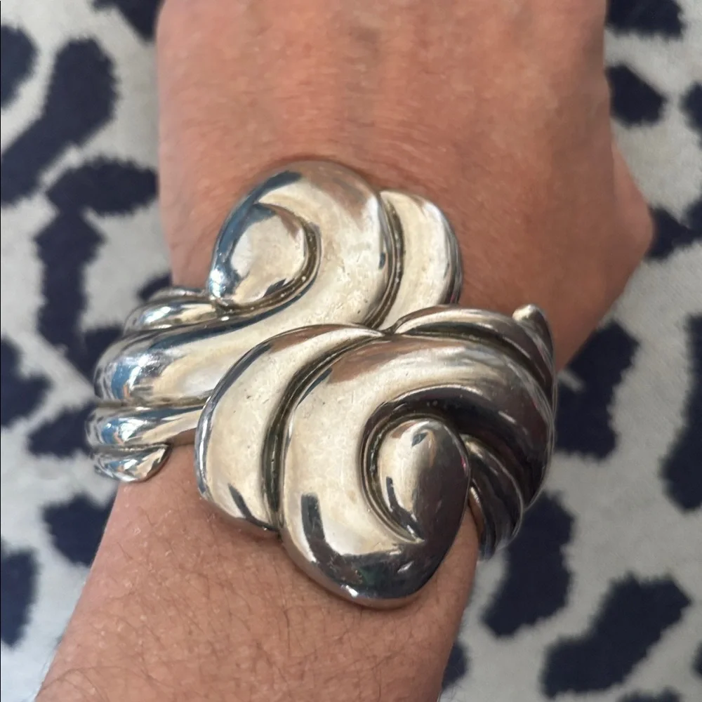 Silver Swirl Cuff Bracelet - Picture 2 of 5